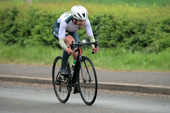 Kelly showing us how its done on a road bike